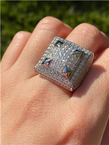 Men's 2.5ct CZ Ice Out Pinky Ring | 14k White Gold Finish | Bling Ring Sizes 6-10 | Hip Hop Style