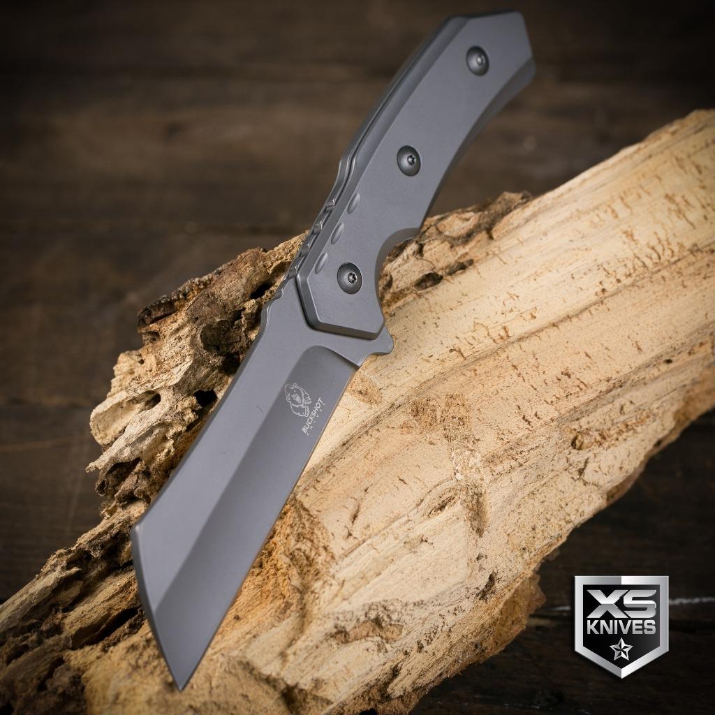 TACTICAL Combat CLEAVER Survival BLACK WOOD Fixed Blade FULL TANG Knife