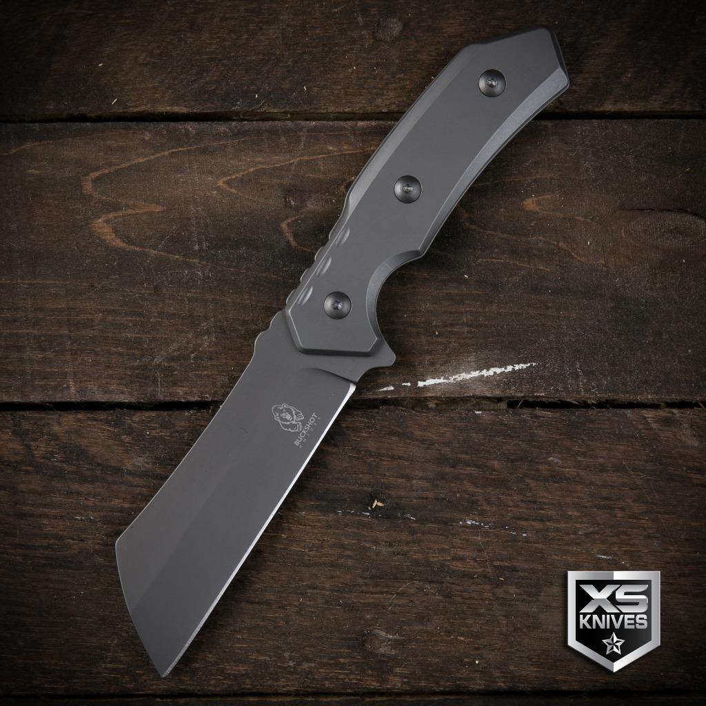 TACTICAL Combat CLEAVER Survival GRAY Hunting Fixed Blade FULL TANG