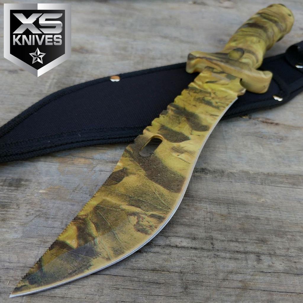 13" MILITARY SURVIVAL FIXED BLADE CAMO TACTICAL COMBAT BOWIE HUNTING