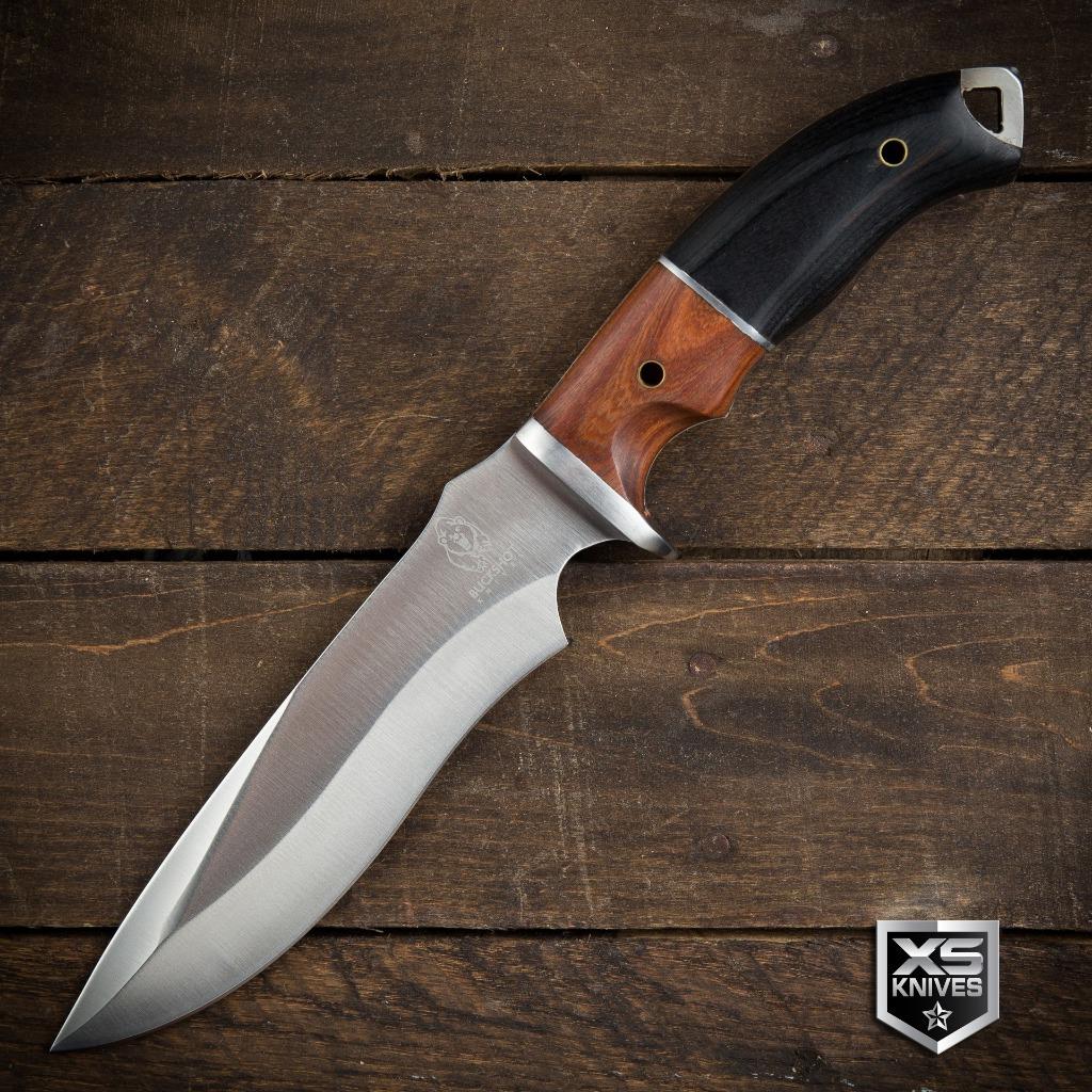 Buckshot 12" Survival HUNTING Tactical Combat DARK WOOD Full Tang Knife