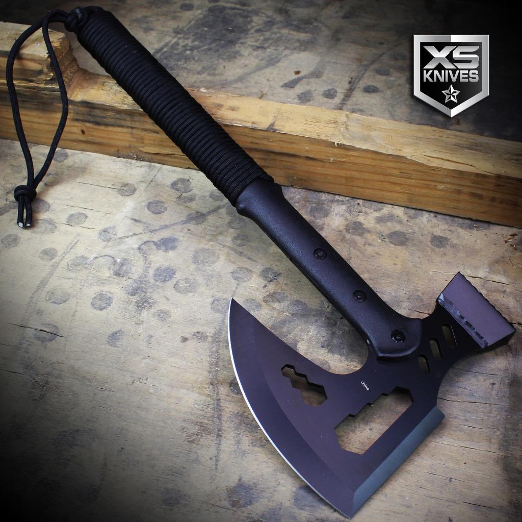 Buckshot 17" Black Tactical TOMAHAWK Throwing Axe COMBAT Multi Tool