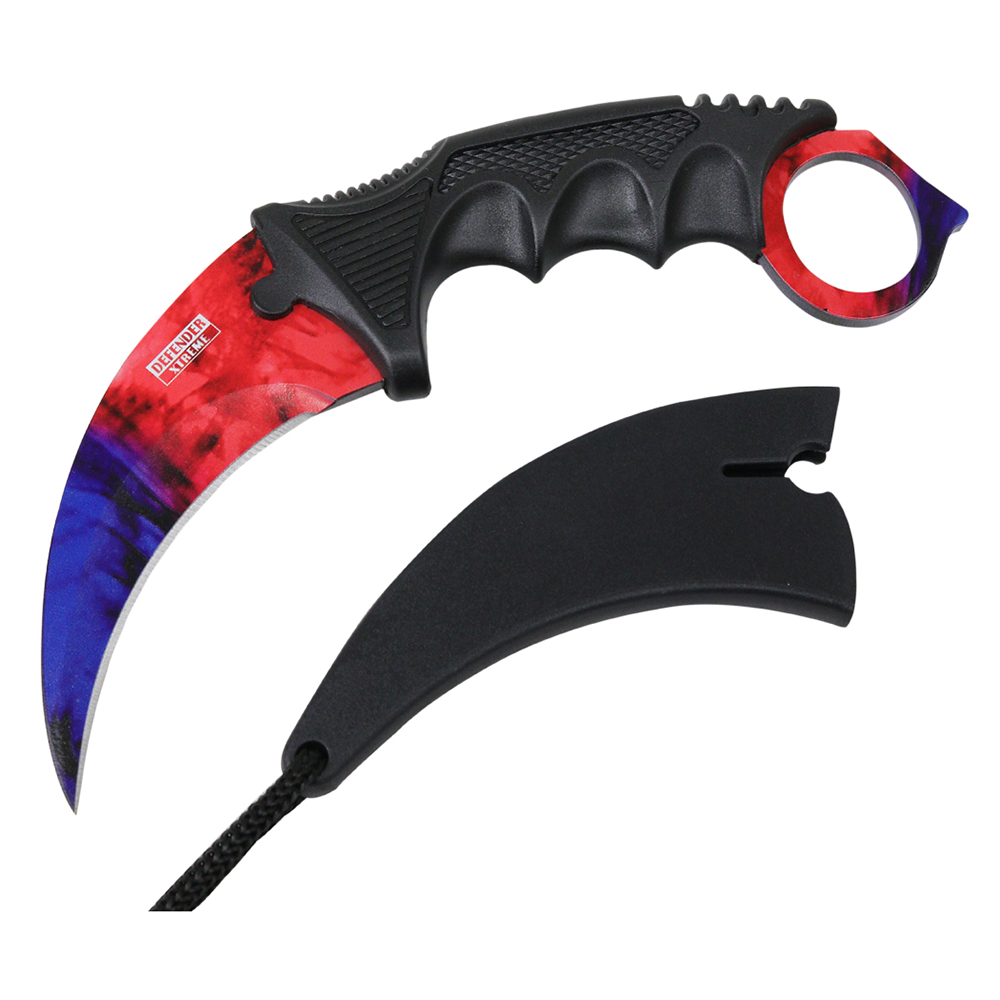 Tactical MARBLE FADE ICE & FIRE Hunting Karambit Fixed ...