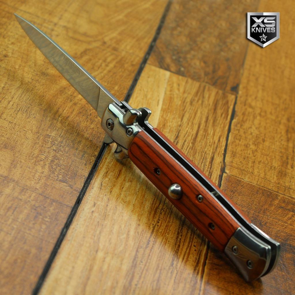 Tactical Stiletto Cuchillo De Bolsillo Plegable Asistido Por 9 Abierto Pakkawood Mango Electronic Dance Music Ebay