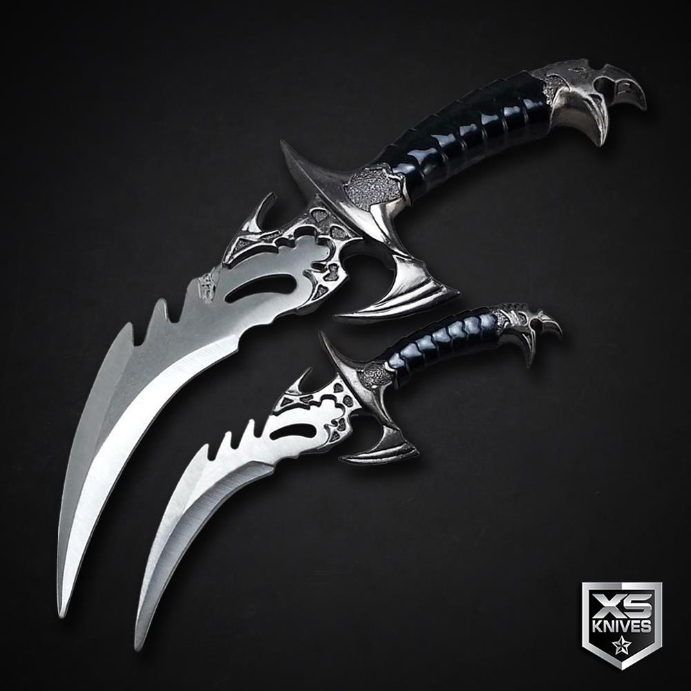 2pc SET DRACO TWIN FANTASY Collectible Fixed Blade Curved