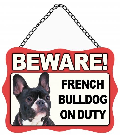 French Bulldog Beware of the Dog  Design Metal Door Sign