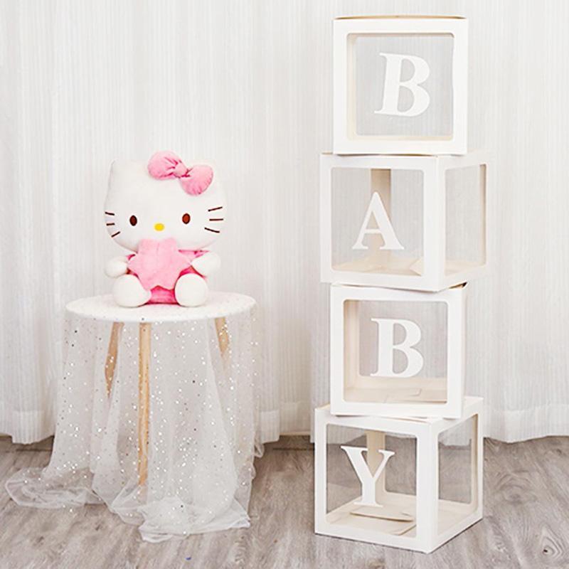 Balloon Box with LOVE BABY ONE Boxes Cube for Baby Shower Birthday