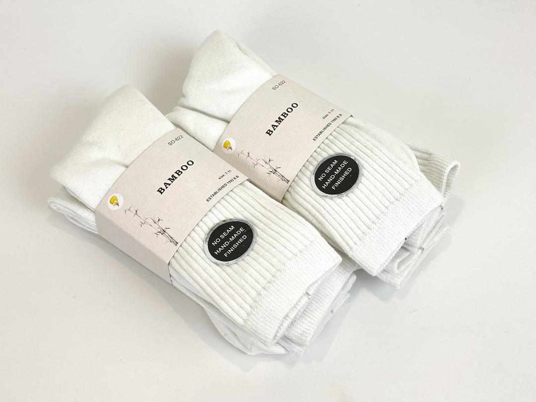 Bamboo Socks Crew Sock Business Work Men Women s7-11 Black White Pack of 6 pairs - Foto 10 di 12
