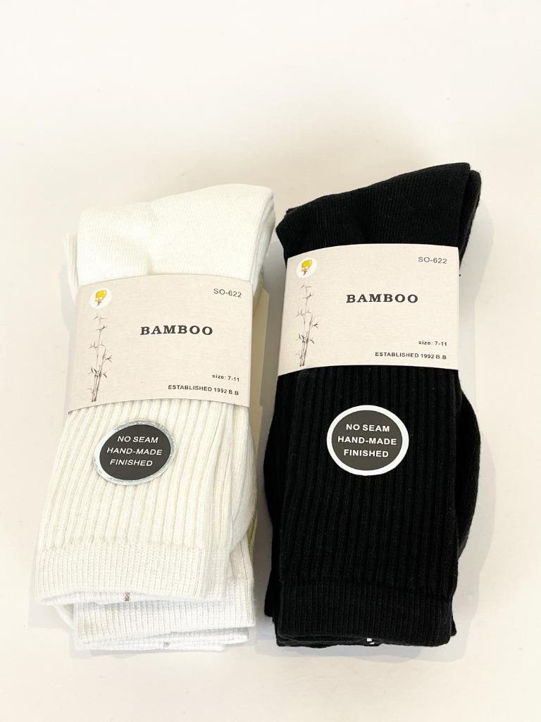 Bamboo Socks Crew Sock Business Work Men Women s7-11 Black White Pack of 6 pairs - Foto 12 di 12