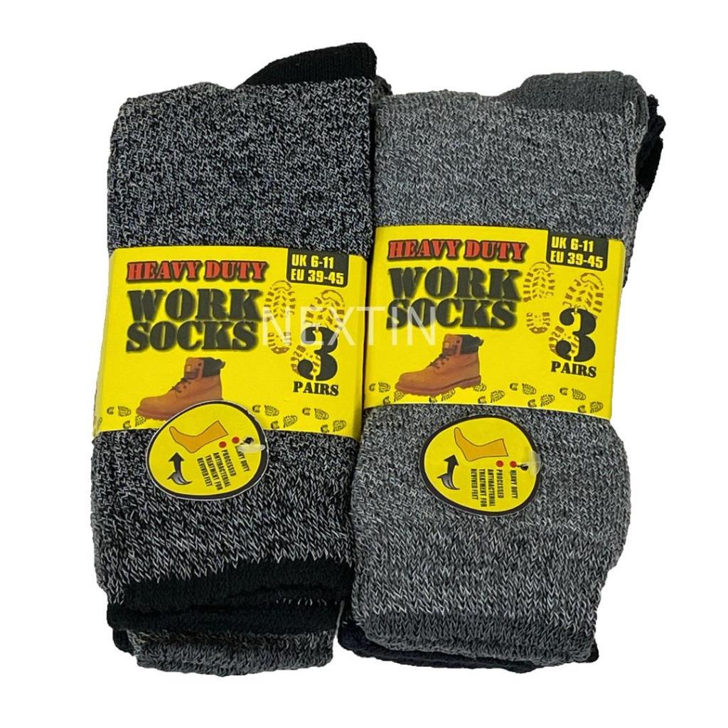 Heavy Duty Work Socks Warm Winter Sock Thermal Crew Sock Men s7-11 Black Grey - Bild 8 von 8