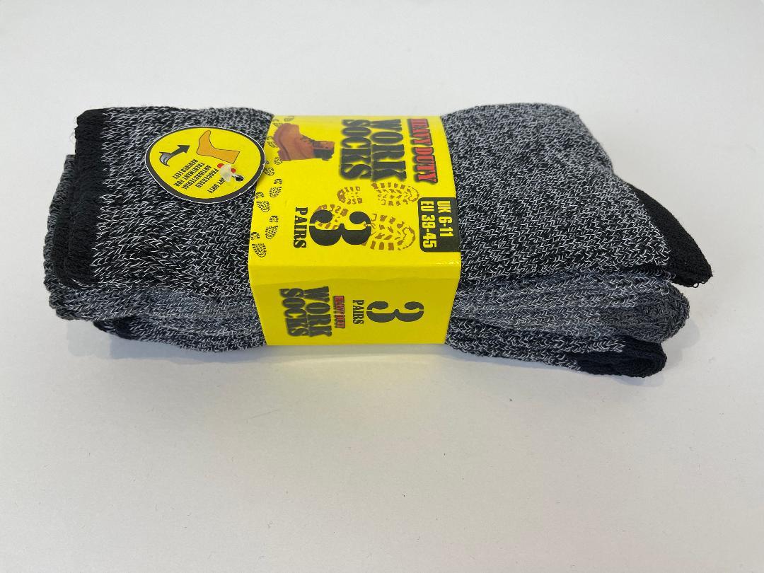 Heavy Duty Work Socks Warm Winter Sock Thermal Crew Sock Men s7-11 Black Grey - Bild 7 von 8