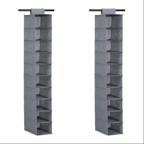 Hanging Wardrobe Organiser Closet Storage 10 Shelf Tier Layer Clothes Shoes Hats - Picture 9 of 10