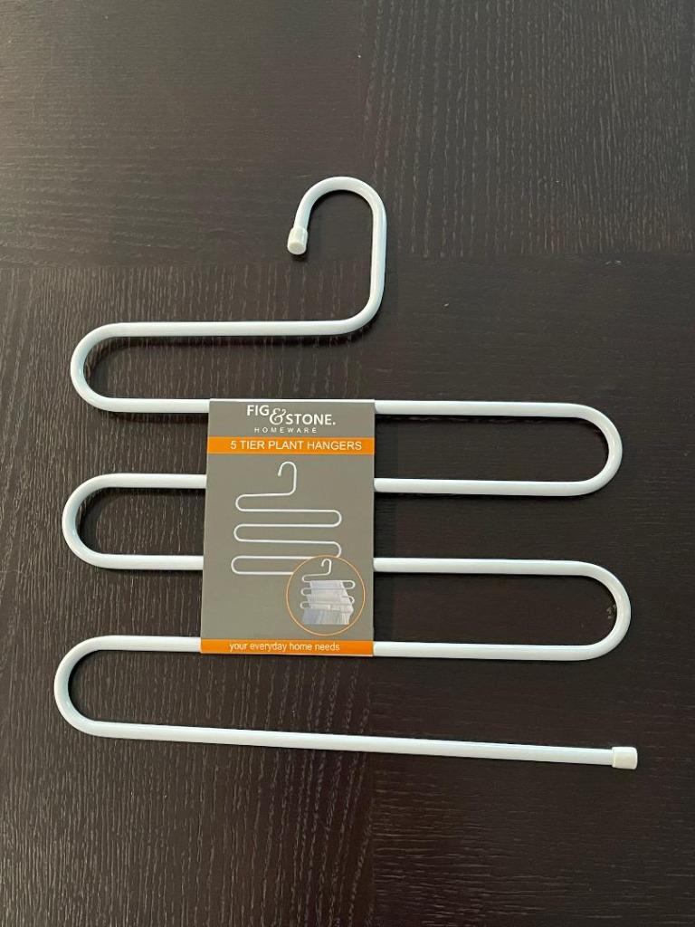 Trouser Hangers Multi Layers Metal 5 Tier S Shaped Pants Clothes Black Hanger - Picture 7 of 7