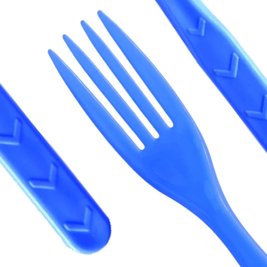Reusable Plastic Cutlery (18.5cm) - Strong & Durable in Knifes Forks Spoons Mix - Picture 26 of 29