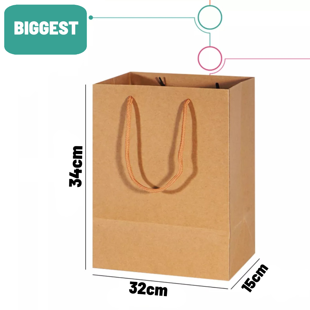 Brown Kraft Paper Bags Gift Shopping Retail Bulk Eco Cotton Handles 150GSM Heavy - Bild 18 von 20