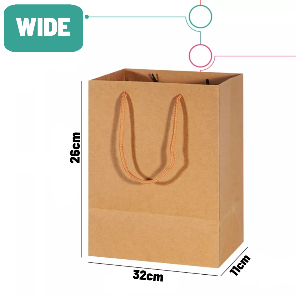 Brown Kraft Paper Bags Gift Shopping Retail Bulk Eco Cotton Handles 150GSM Heavy - Bild 17 von 20
