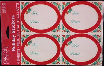 TWO (2) Vintage Carlton Cards Christmas Sticker Packages MADE IN USA | eBay
