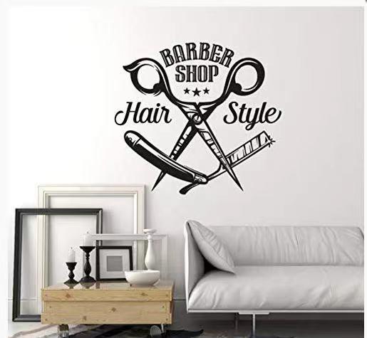 Barber Shop Window Sticker Wall Signs Decal Salon Personalization Logo Style 