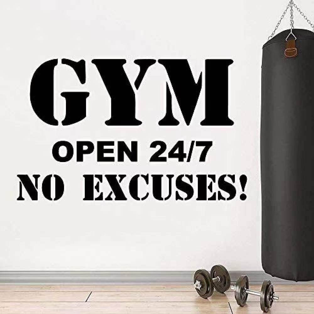 Wall Vinyl Sticker GYM Fitness Sport Quote Motivate Workout Muscle Body Exercise - 第 1/1 張圖片