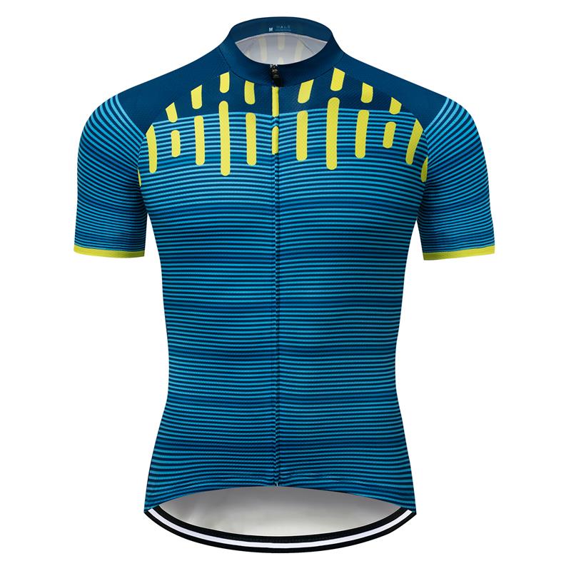 Mens Team Short Sleeve Cycling Jersey Bike Full Zipper Racing Shirt Bicycle Tops