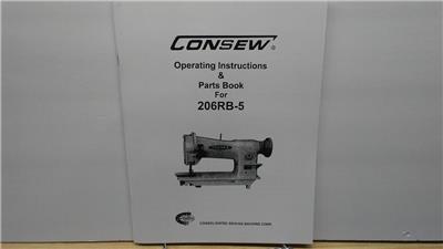 Consew 206RB-5 Sewing Machine Operator & Parts Manual | eBay