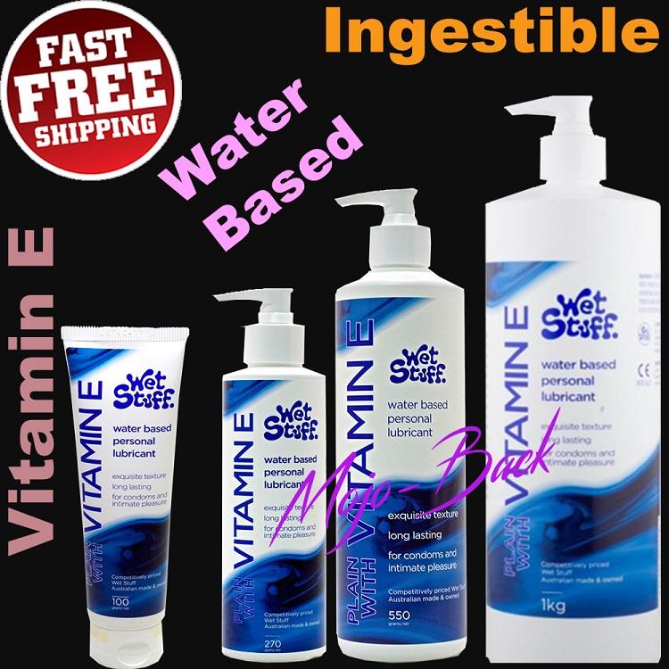 WET STUFF Vitamin E Lubricant Water Based Lube EDIBLE Sex Toy Condom