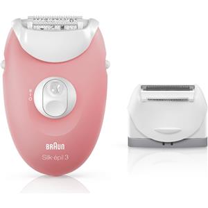 Braun Silk Epil 3 3440 Wired Dry Use White Pink 2 Attachments Epilator Ebay