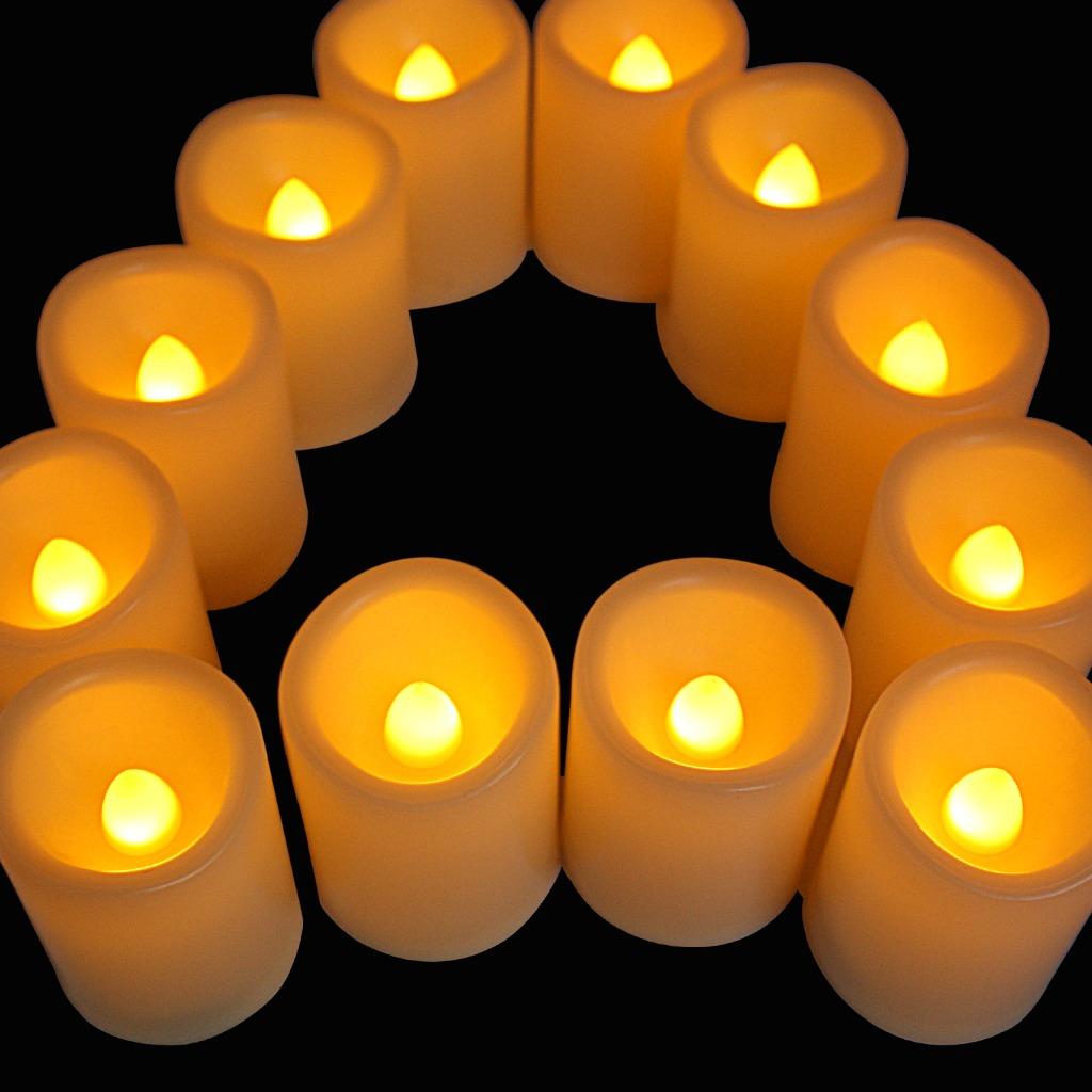 LED Flameless Candles birthday gift battery candle12pcs, Flicking