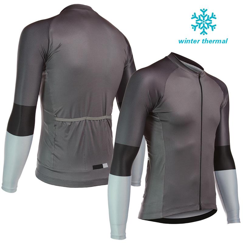 Mens Cycling Jersey Jacket Thermal Bike MTB Tight Jacket Team Top Winter Fleece