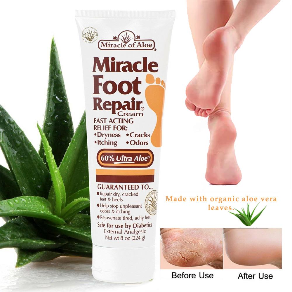 3 Pack Miracle Foot Repair Cream with 60 UltraAloe for Dry and Cracked