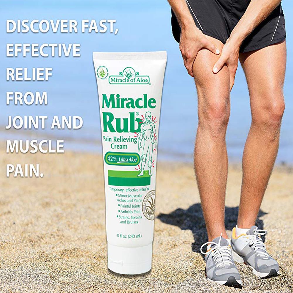 Miracle Rub Pain Relieving Cream 8 oz tube with 42 Ultra Aloe relief