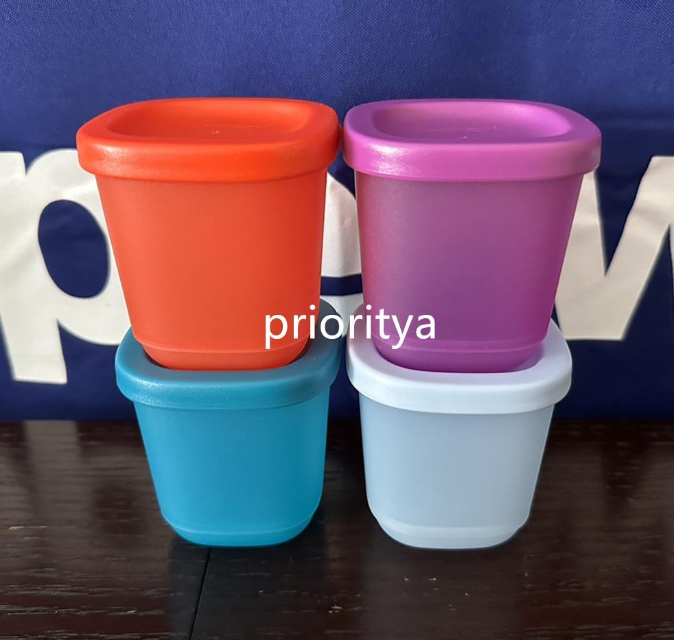 Tupperware Mini Basic Bright Square Container Set of 4