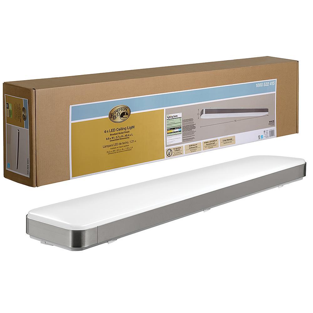 Hampton Bay 48 in. x 10 in. Rectangle LED Flush Mount Ceiling Light 1000532415 11336000060 eBay