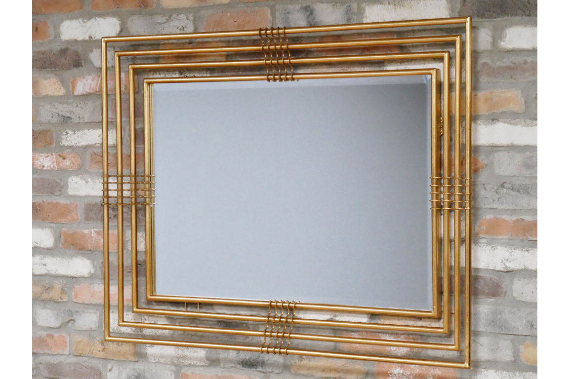 Large Luxury Gold Metal Wall Mirror Accent Rectangle Design Modern Contemporary Ebay