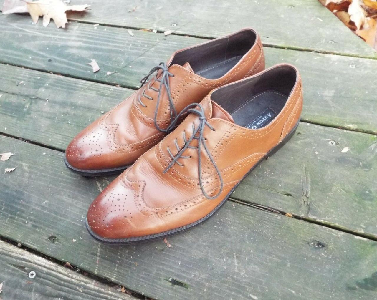 aston grey wingtip shoes