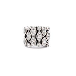 CARTIER 18K WHITE GOLD DIADEA DIAMOND RING 1.60CTW 100