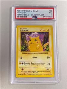 1999 POKEMON PIKACHU RED CHEEKS #58 SHADOWLESS PSA 7 NM. | eBay