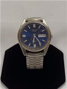 VINTAGE SEIKO 6309-8019 DAY-DATE BLUE DIAL 37mm STAINLESS STEEL
