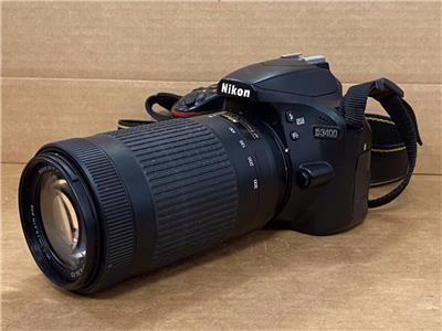 NIKON D3400 DSLR CAMERA W/ NIKON AF-P DX NIKKOR 70-300mm 1:4.5-6.3