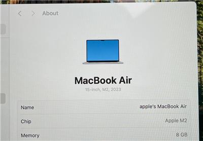 MacBookAir15インチM2 8GB RAM 256GB SSDシルバー MacBook Air (2023) 15-inch - Apple M2 8-core and 10-core GPU