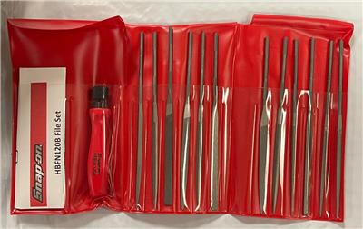 SNAP-ON HBFN120B 12 PC SWISS PATTERN MINIATURE FILE SET W/ HANDLE