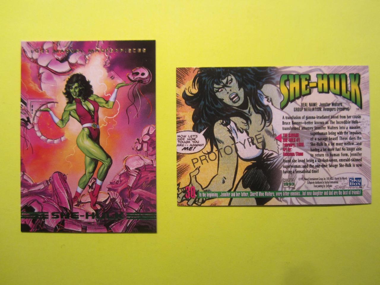 1993 SKYBOX MARVEL MASTERPIECES RARE SHE HULK PROTOTYPE CARD NM/MT+ CONDITION