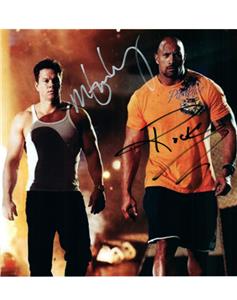 Mark Wahlberg Dwayne Johnson autographed 8x10 Picture signed Photo