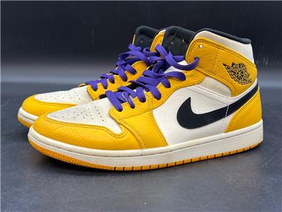 ★aページ★ Air Jordan 1 Mid SE Lakers 852542-700 Men's Size 9 Kobe