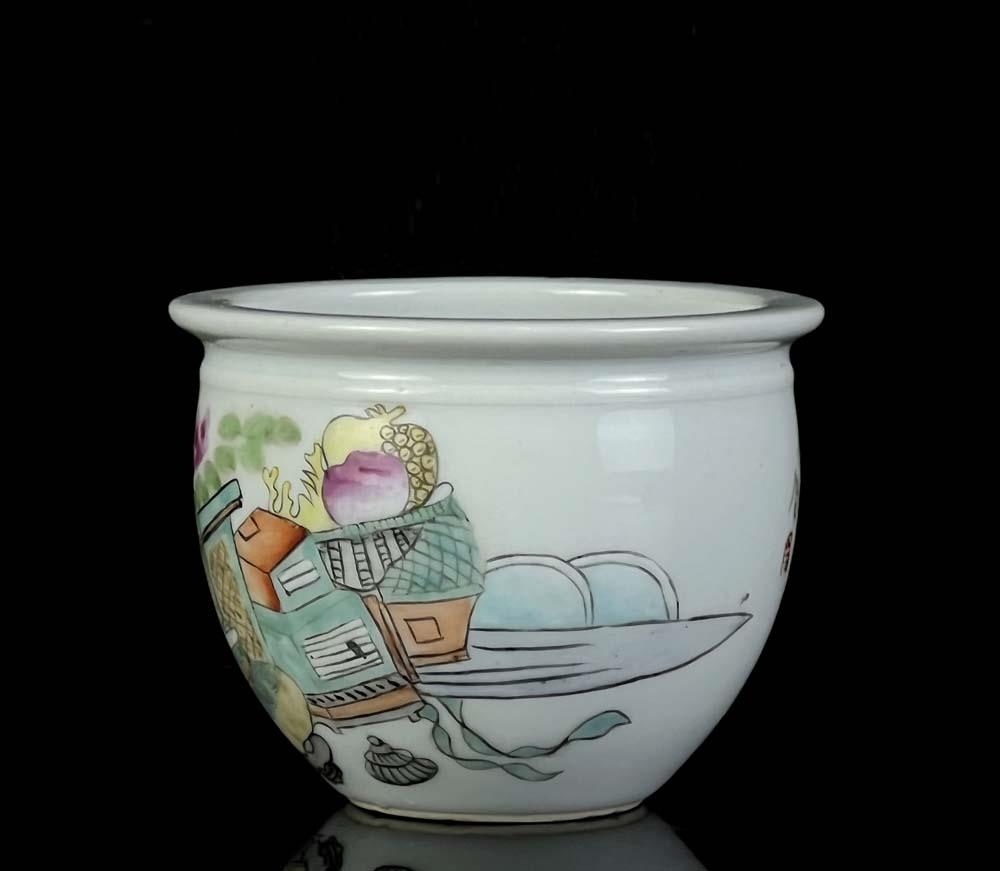 OLD CHINESE FAMILLE ROSE PORCELAIN POT MARKED ST1674 | eBay