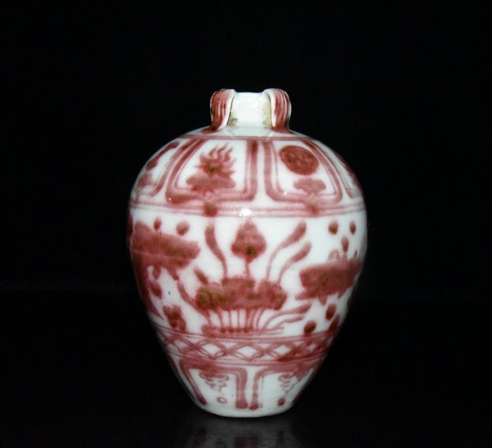 赤色の陶器 装飾品 OLD CHINESE UNDERGLAZE RED PORCELAIN POT ST1761 | eBay
