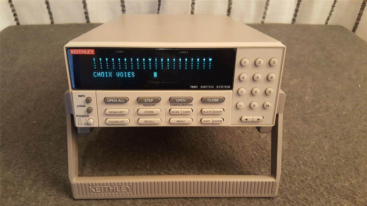 KEITHLEY 7001 SWITCH SYSTEM With 2* Multiplexer Card 7015-S + Manual