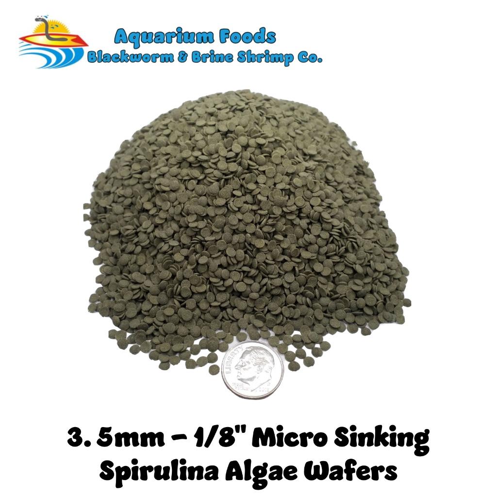 Aquatic Foods Inc. 2.5 Lbs Small Spirulina Algae Sinking Wafers, 12mm, AFI Bag