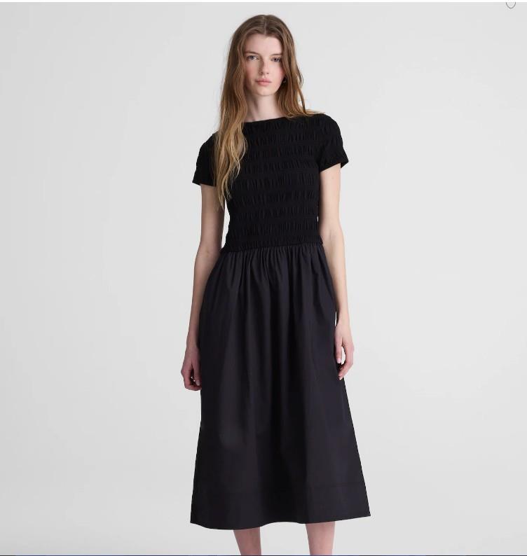 NWT Madewell Smocked Boatneck Midi Dress