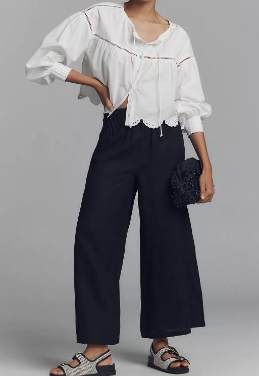 anthropologie The Somerset Pull-On Pants: Linen Edition - Picture 6 of 9